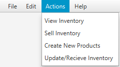 Menu Bar with Actions Menu expanded