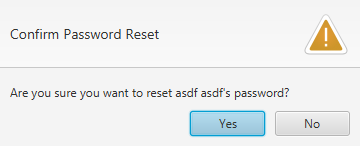 Reset Password confirmation